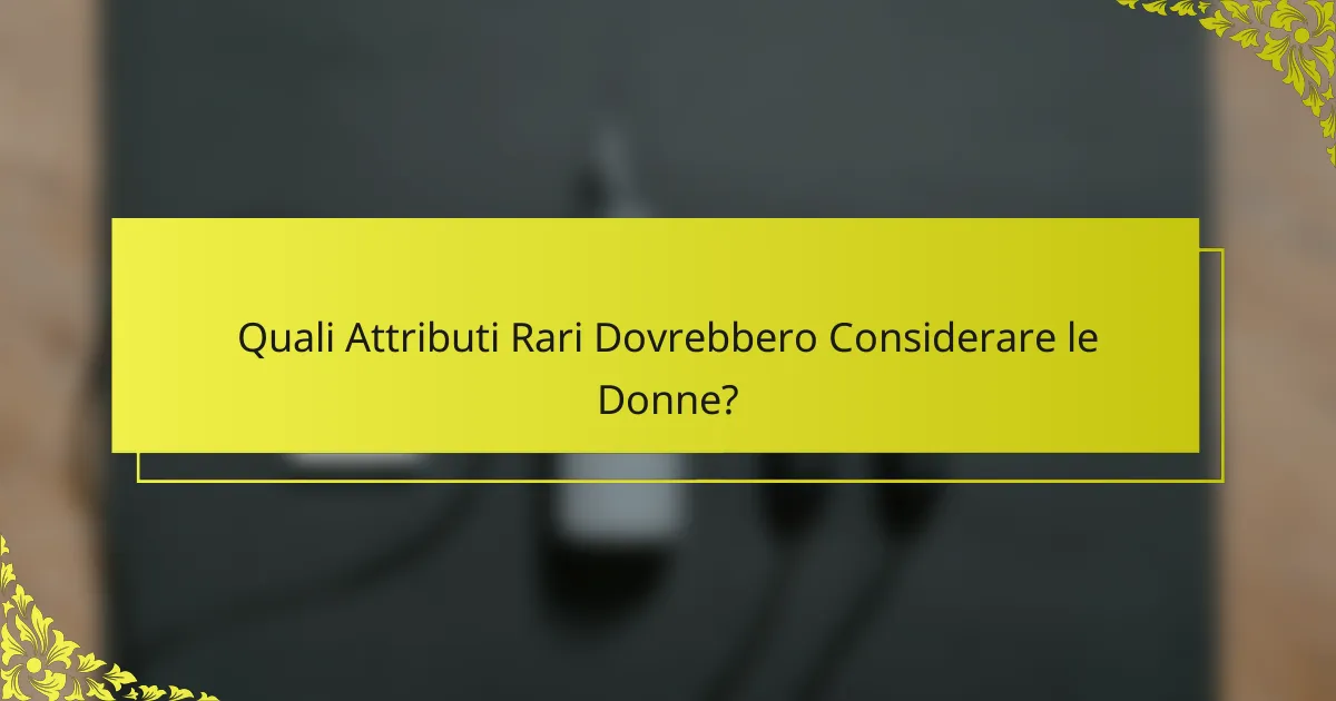 Quali Attributi Rari Dovrebbero Considerare le Donne?